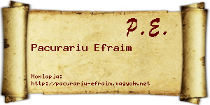 Pacurariu Efraim névjegykártya